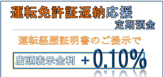 運転免許証返納応援定期預金