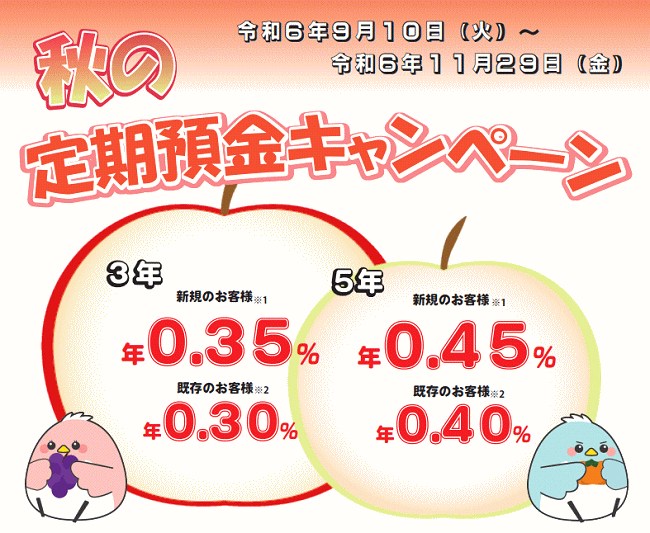 秋の定期預金キャンペーン
