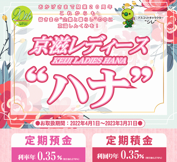 レディースハナ定期積金と定期預金