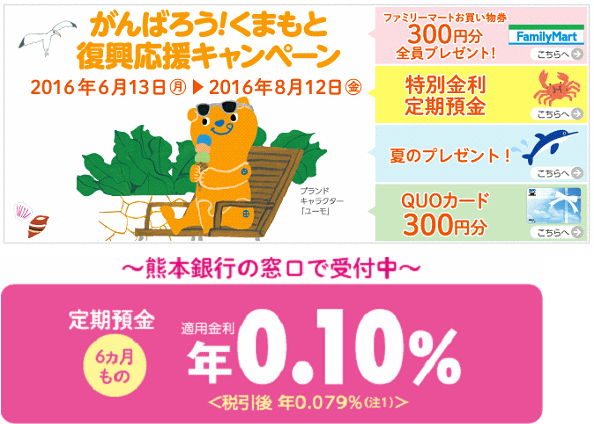 熊本銀行の「がんばろうくまもと復興応援キャンペーン」