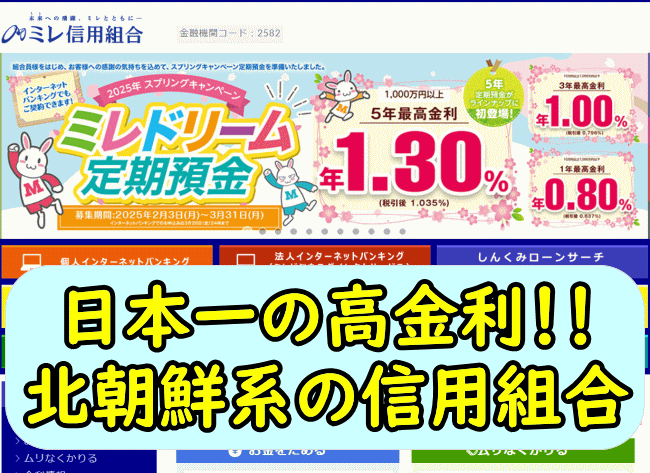 ミレ信用組合の定期預金キャンペーン