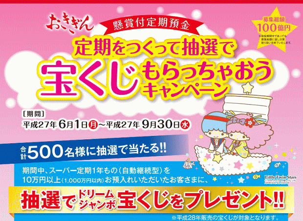 沖縄銀行の懸賞付定期預金