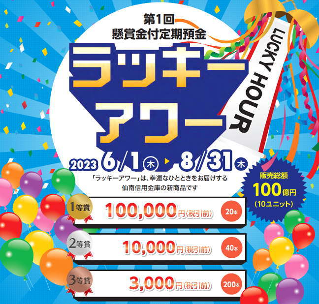 懸賞金付定期預金ラッキーアワー