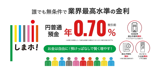 島根銀行スマートフォン支店の普通預金金利