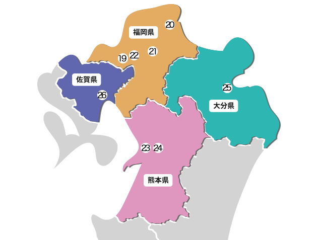 横浜幸銀信用組合の九州の営業エリア